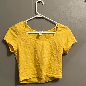 Yellow low neck crop top